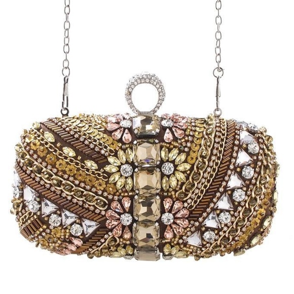 Multi jeweled purse with ring accent - Picture 1 of 3